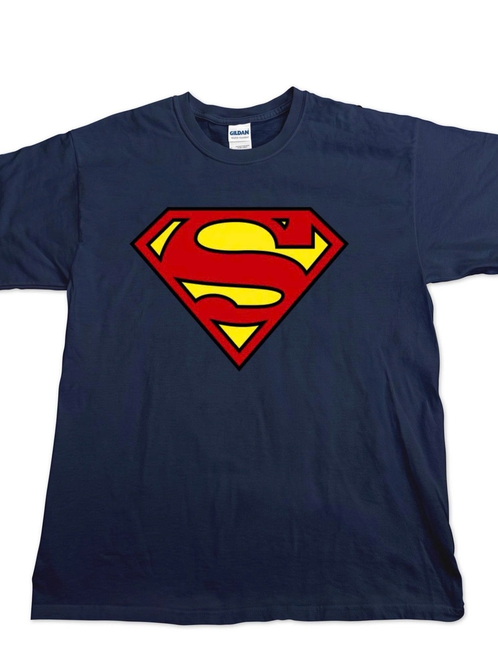 Gildan Navy T-Shirt with Red and Yellow Super Inspired Shield